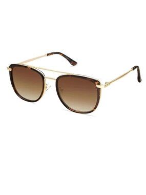 Retro Aviator Square Polarized Sunglasses, Unisex, DARK TORTOISE/BROWN GRADING